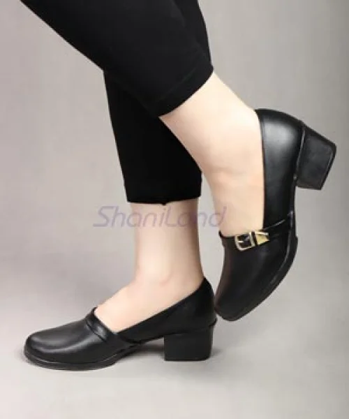 کفش پاشنه دار زیره طبی بغل سگک کد 23349