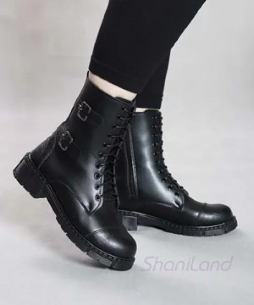 نیم بوت بغل زیپ 2 سگک کد 2192