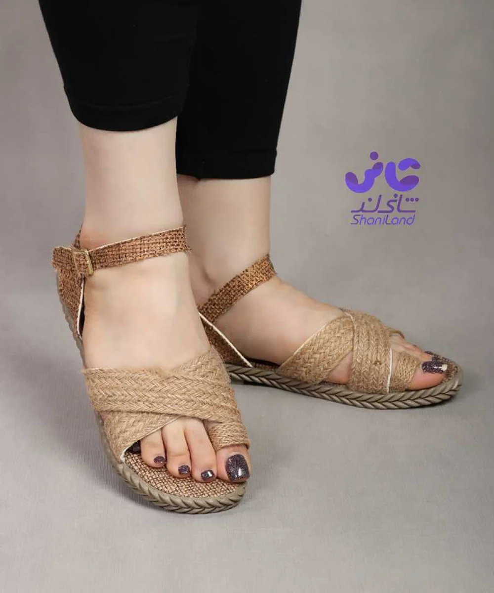 صندل تابستانه انگشتی کنفی کد 2580