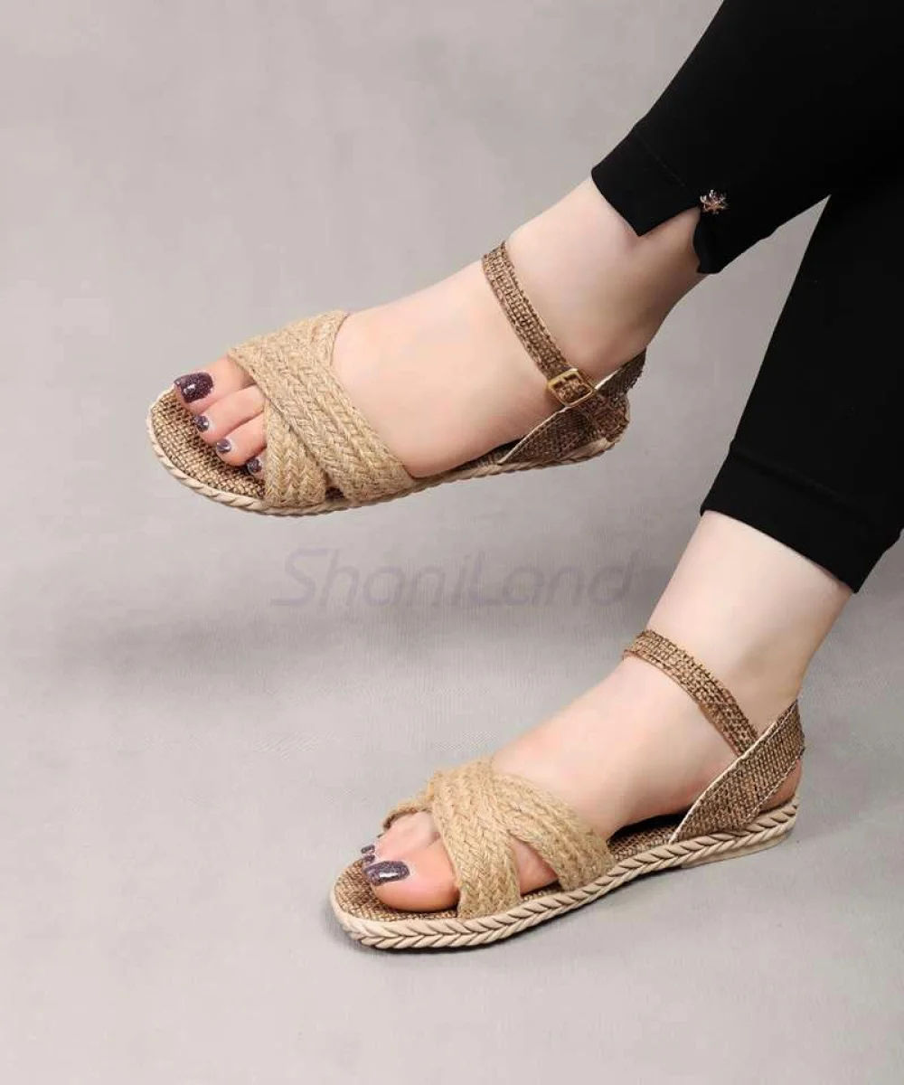 صندل تابستانه کنفی ضربدری کد 2594