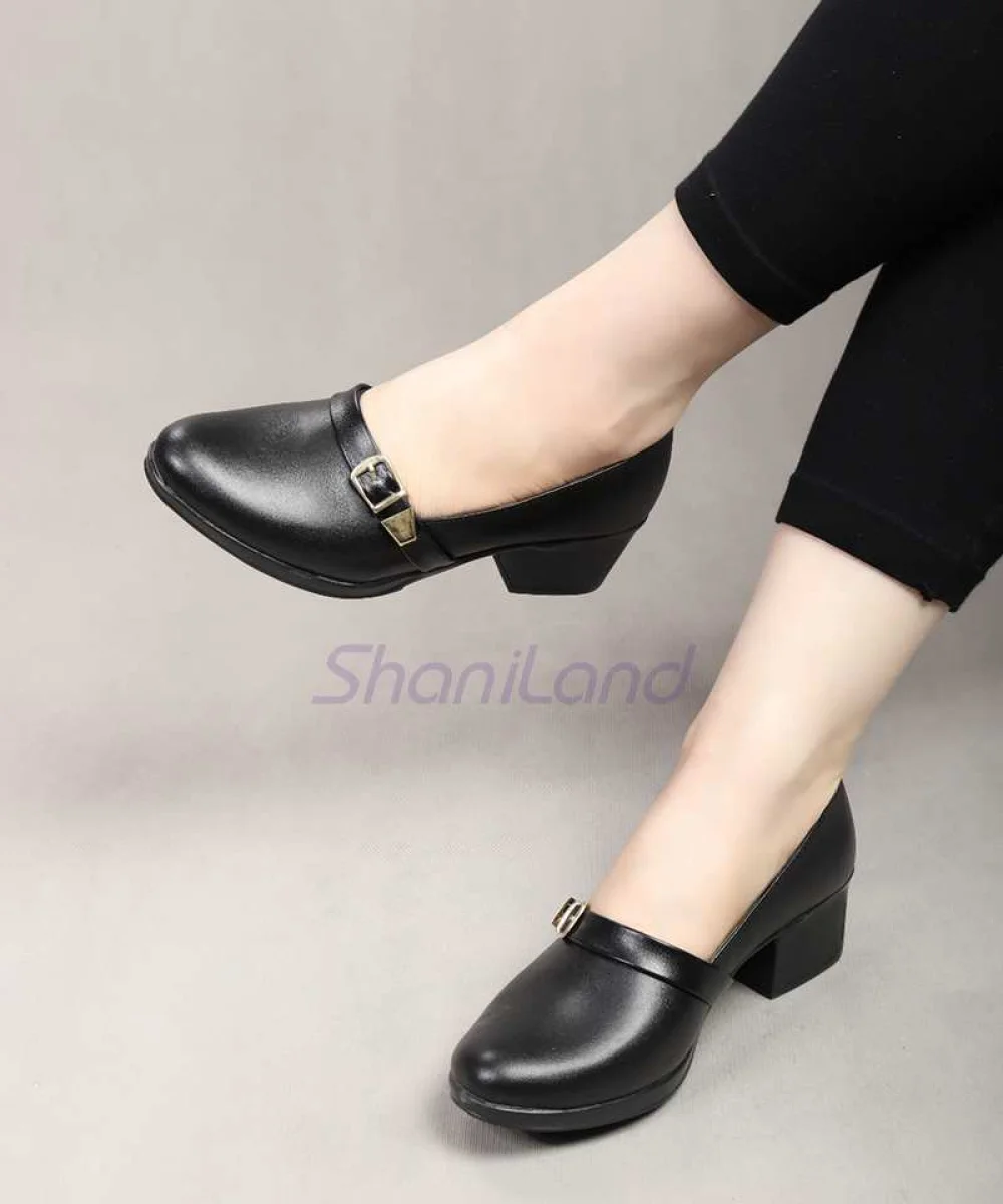 کفش پاشنه دار زیره طبی بغل سگک کد 23349