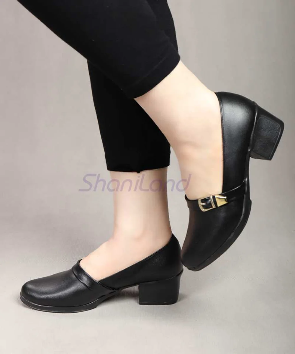 کفش پاشنه دار زیره طبی بغل سگک کد 23349