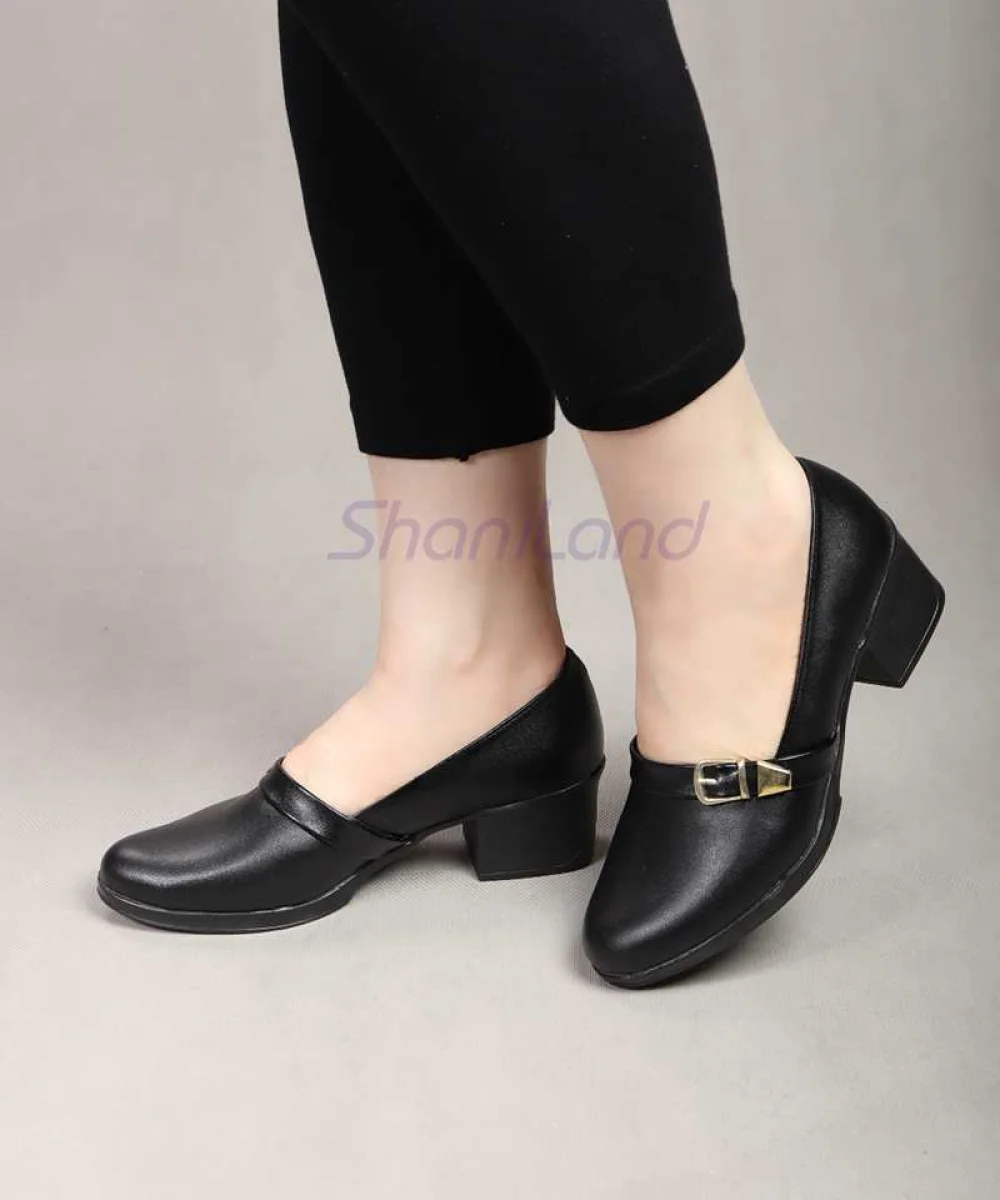 کفش پاشنه دار زیره طبی بغل سگک کد 23349