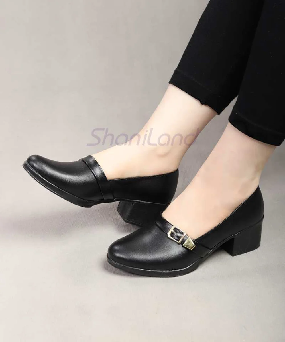 کفش پاشنه دار زیره طبی بغل سگک کد 23349