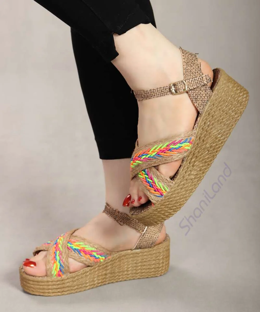 صندل تابستانه کنفی 25153