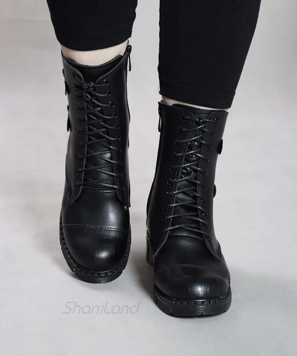 نیم بوت بغل زیپ 2 سگک کد 2192