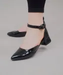 کفش پاشنه دار ورنی کد 23573