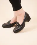 کفش کالج پاشنه دار بغل سگک کد 23723
