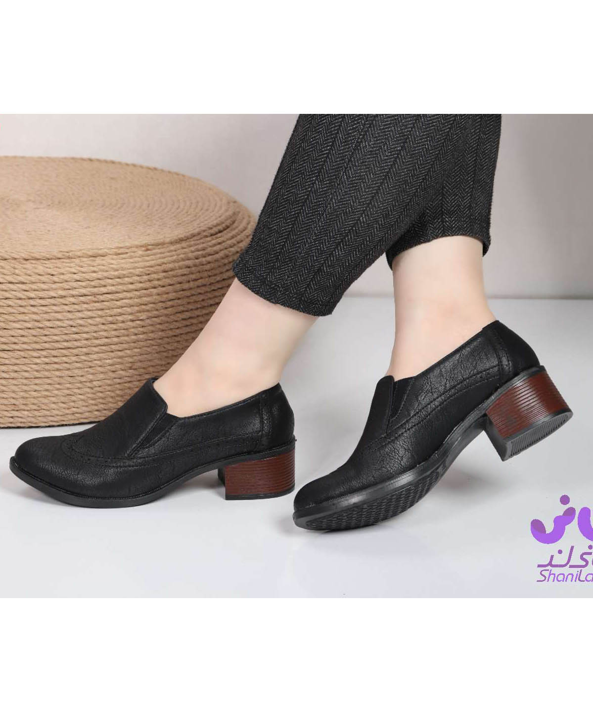 کفش پاشنه عسلی کد 2394