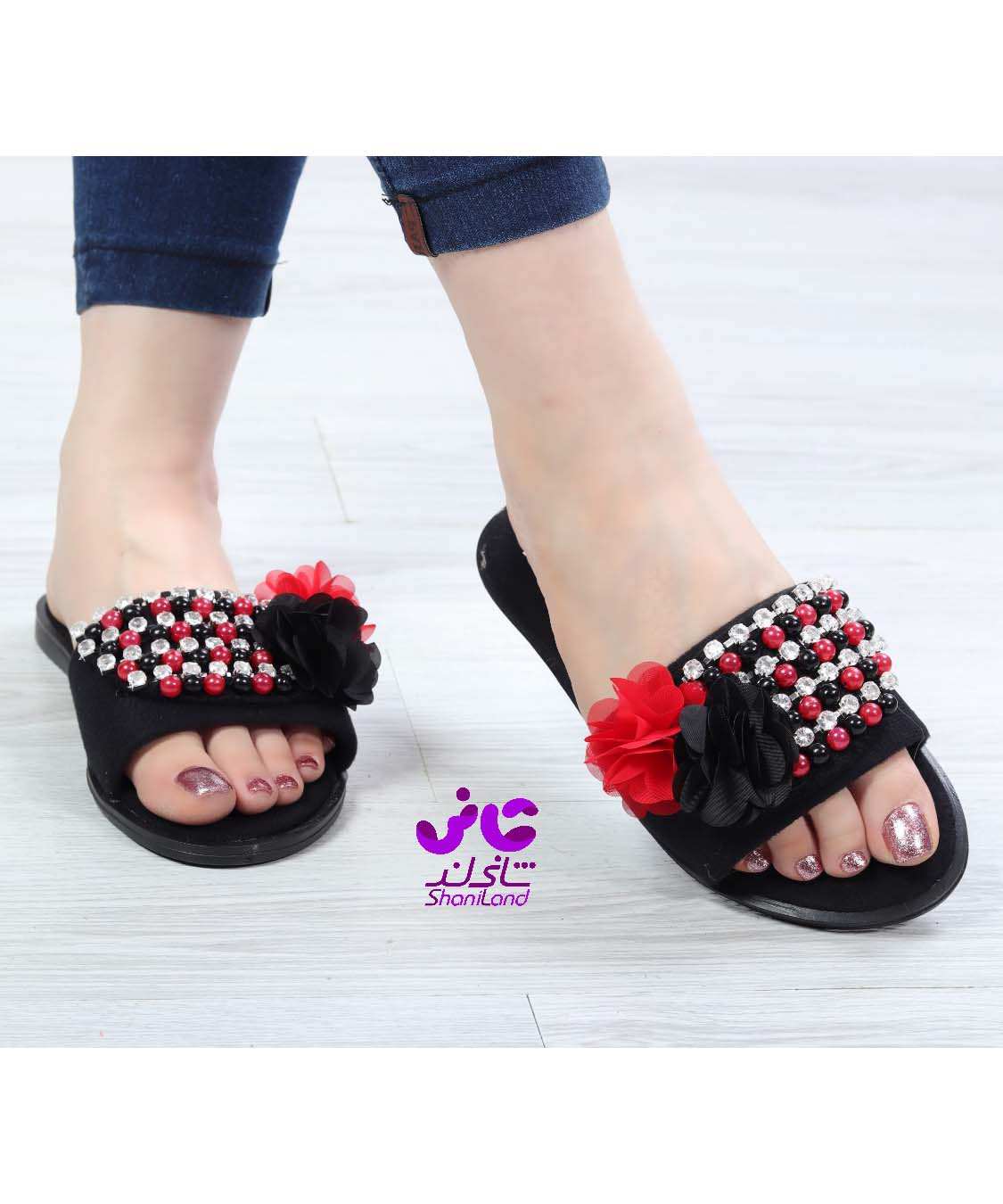صندل گل دار مرواریدی کد 2655