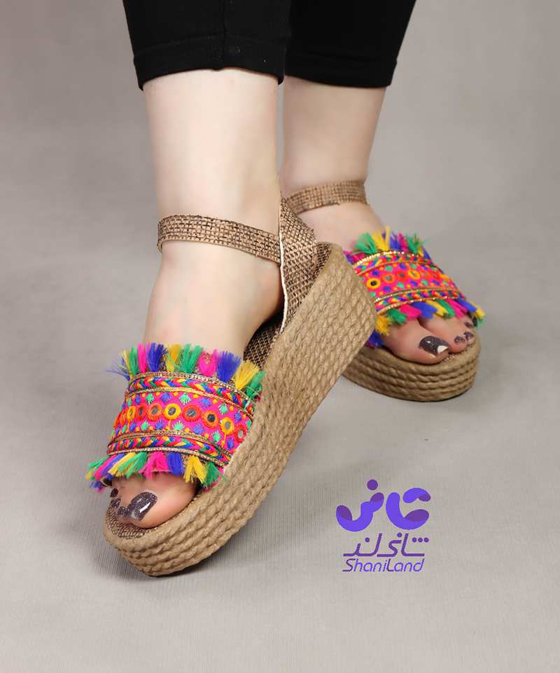 صندل تابستانه کنفی طرح سنتی 2579