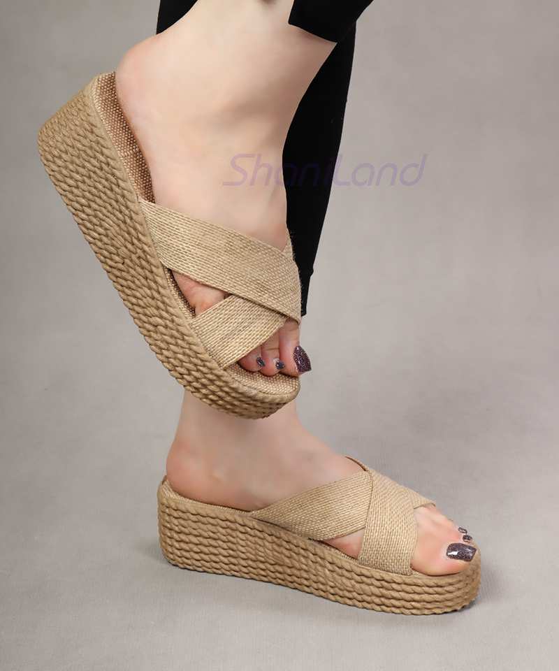 صندل تابستانه کنفی لژدلر مدل ضربدری کد 25600