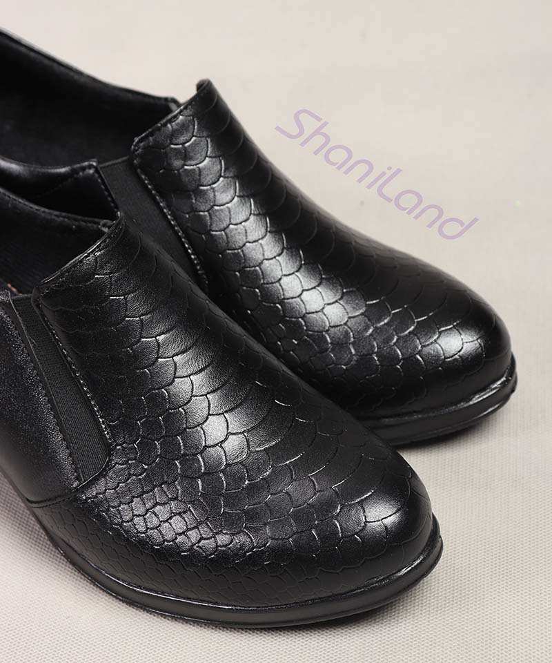 کفش پاشنه دار بغل کش مدل پوست ماری کد N23641