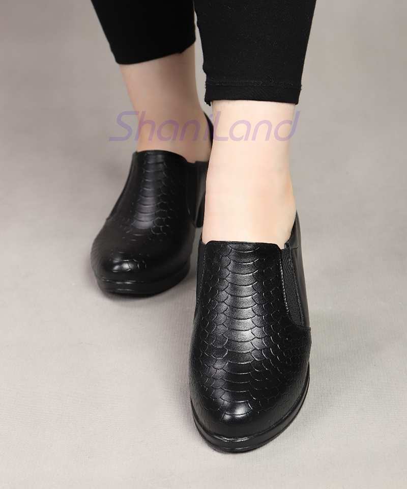 کفش پاشنه دار بغل کش مدل پوست ماری کد N23641