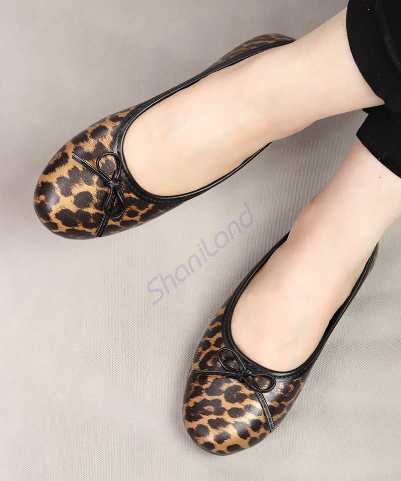 کفش عروسکی مدل پلنگی کد 23374