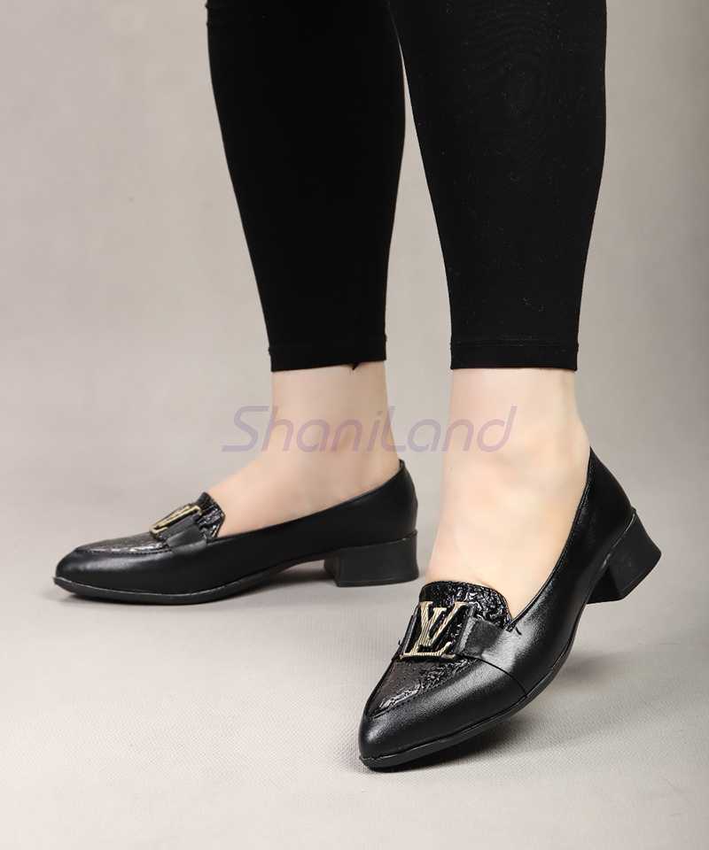 کالج پاشنه دار نوک تیز یراق دار ورنی کد 23398