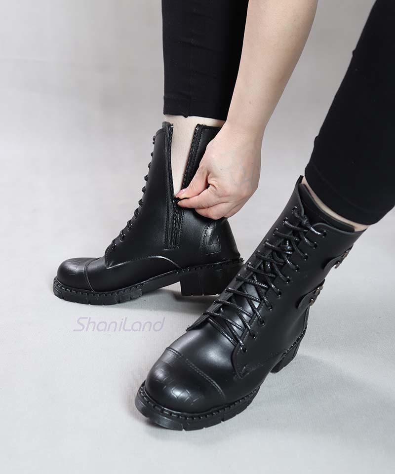 نیم بوت بغل زیپ 2 سگک کد 2192