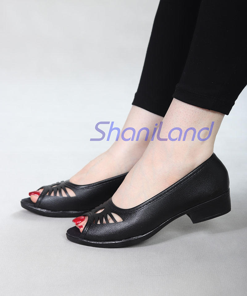 کفش زنانه زیره طبی پاشنه دار بزرگ پا کد 23477