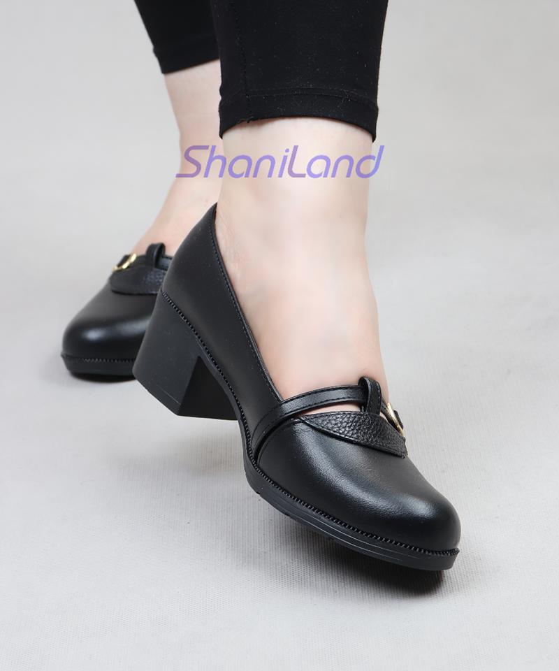 کفش کالجی پاشنه دار بغل سگک کد 23522