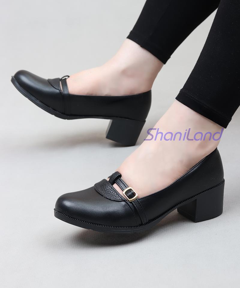 کفش کالجی پاشنه دار بغل سگک کد 23522